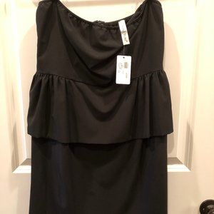 NWT Black Strapless Peplum Dress